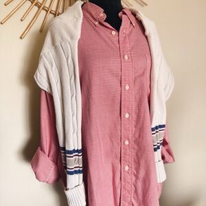 Vintage Red & White Gingham Button Down